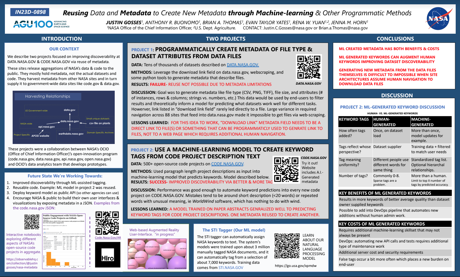 Using Machine-Learning to Reuse Metadata: Poster at AGU 2019